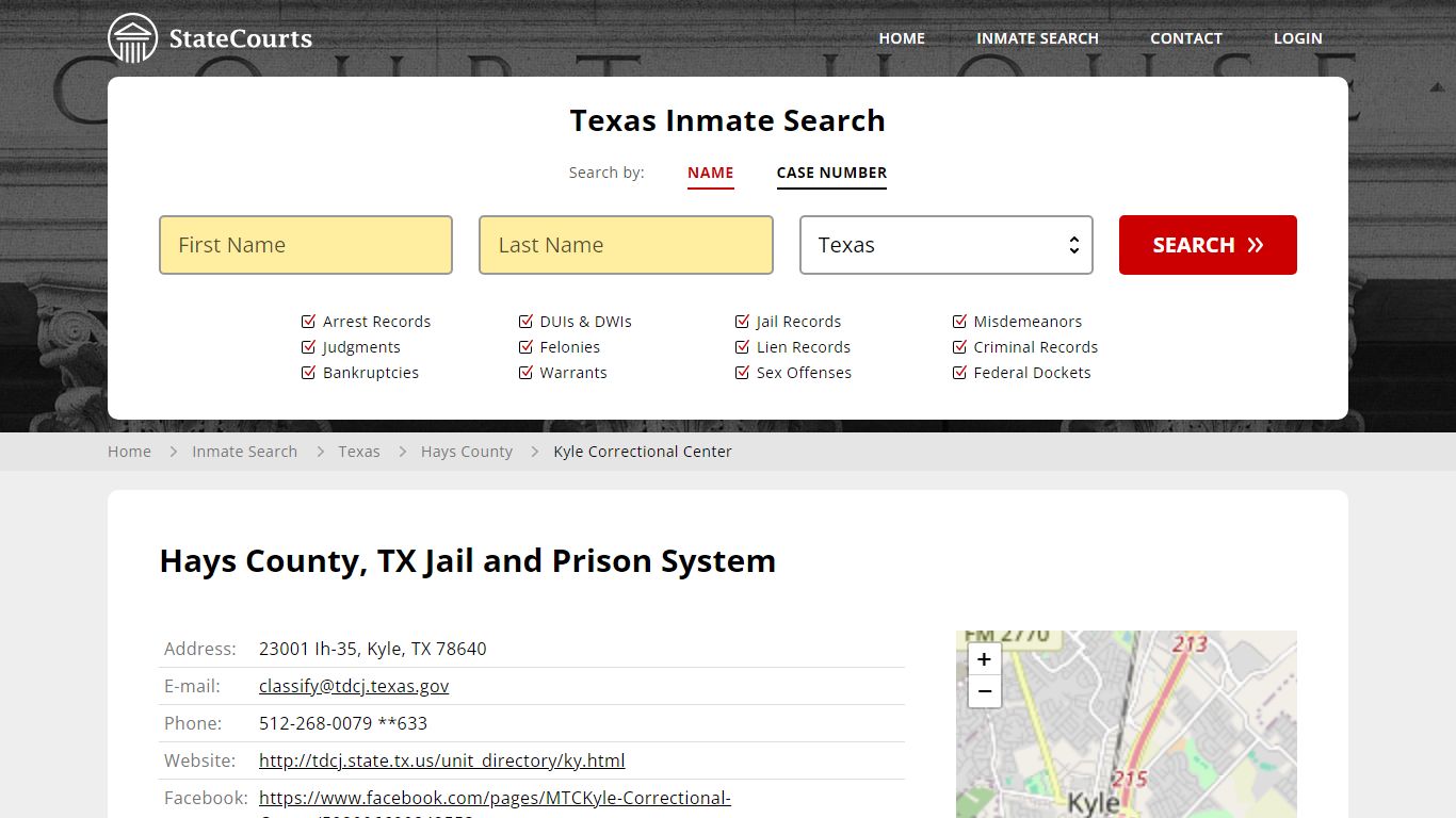 Kyle Correctional Center Inmate Records Search, Texas - StateCourts